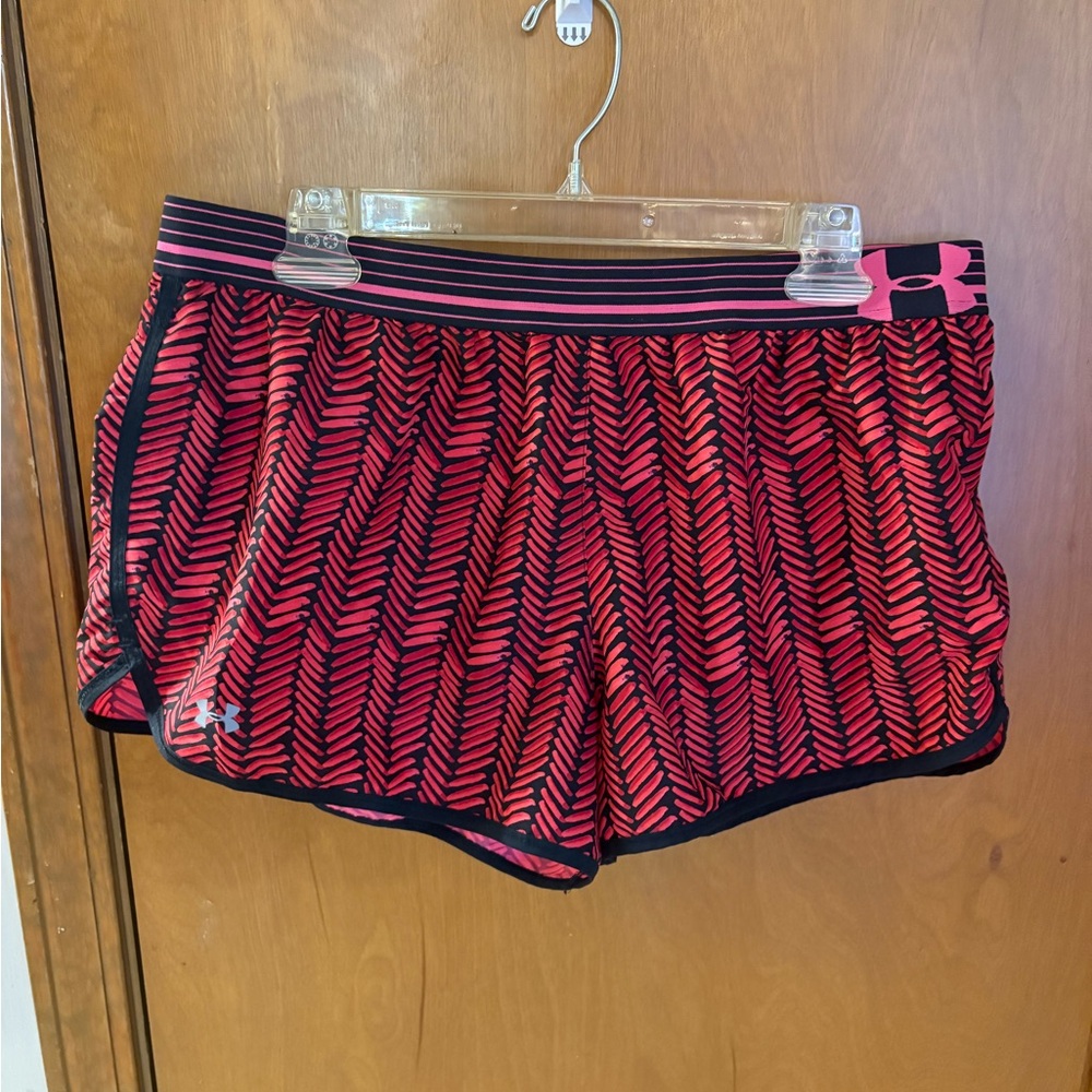 Under Armour Women's Athletic Shorts in Pink and Black Chevron